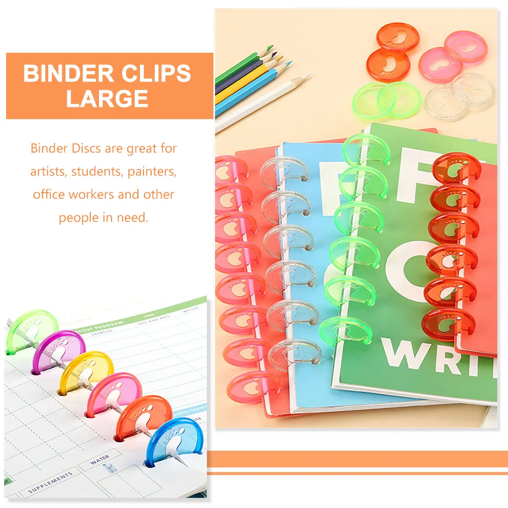20 قطعة أقراص أوراق فضفاضة ملونة عالية الجودة دفتر ملزمة خواتم للفنانين الطلاب مكتب متعدد الوظائف البلاستيك #2