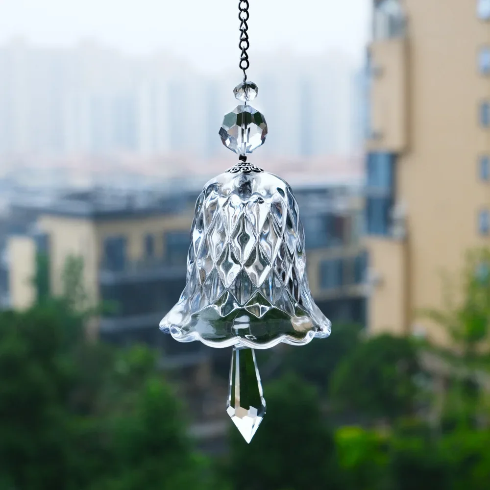 Window Hanging Decoration Bell Rainbow Crystal Wind Chimes Glass Hanging Suncatcher Christmas Decoration Birthday Gift