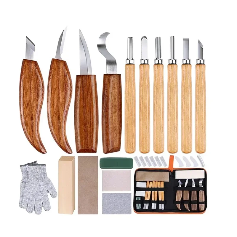 

1 Set Wood Carving Tools Chisel Woodworking Cutter Hand Tool Set Wood Carving Knife DIY Peeling Woodcarving Gloves