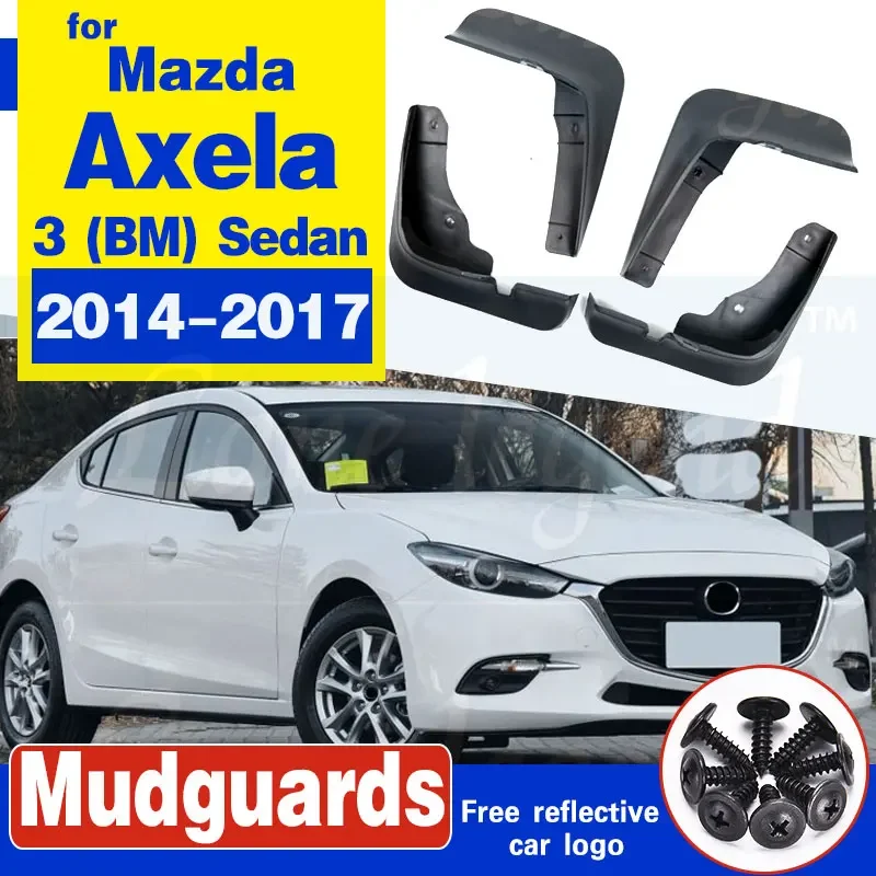 

Front Rear Molded Mud Flaps For Mazda 3 (BM) Axela 4-Door Sedan 2014-2017 Mudflaps Splash Guards Mud Flap Mudguards 2015 2016