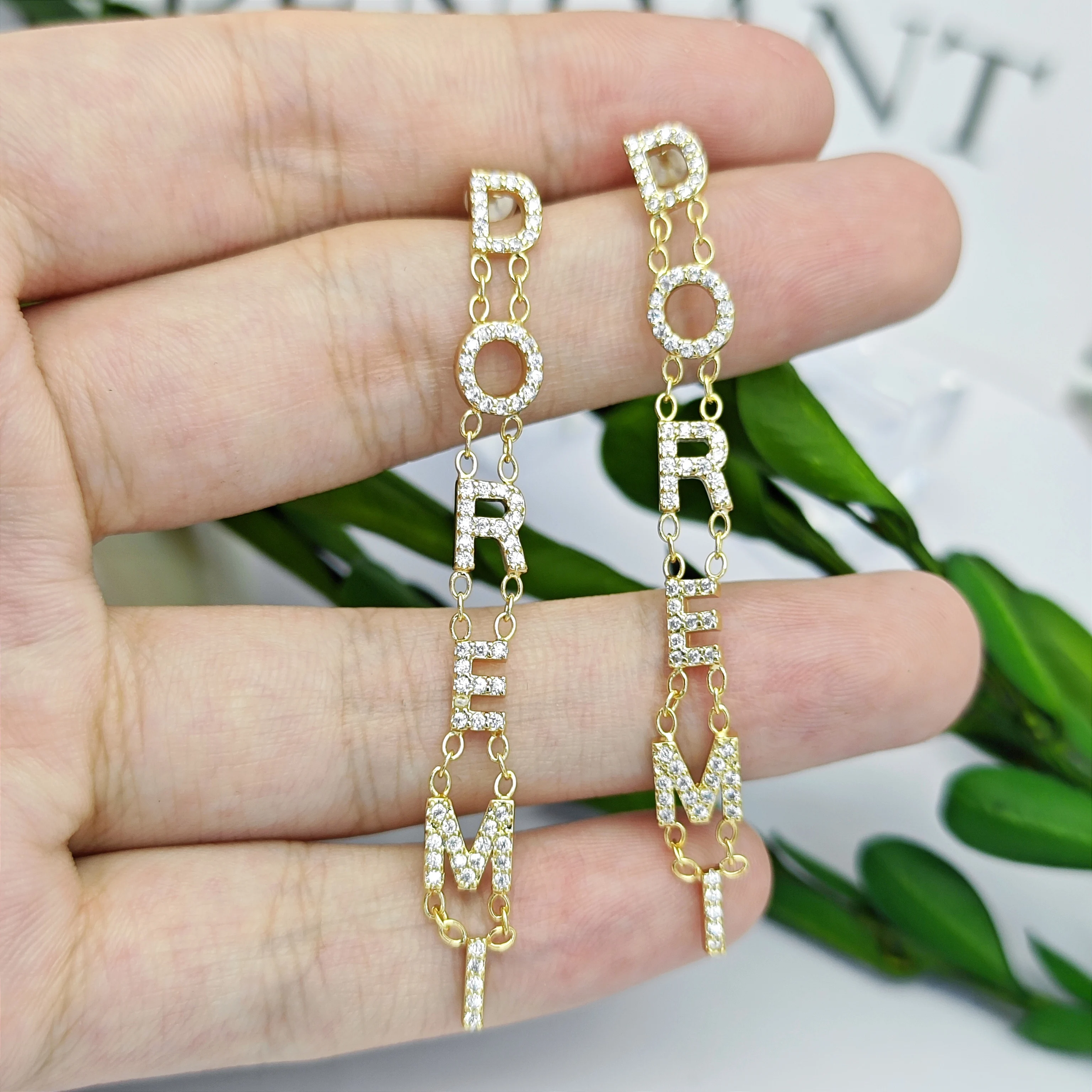 Lateefah Soldering Alphabet Tassel Earrings Customized Name Personalized Earrings Jewelry