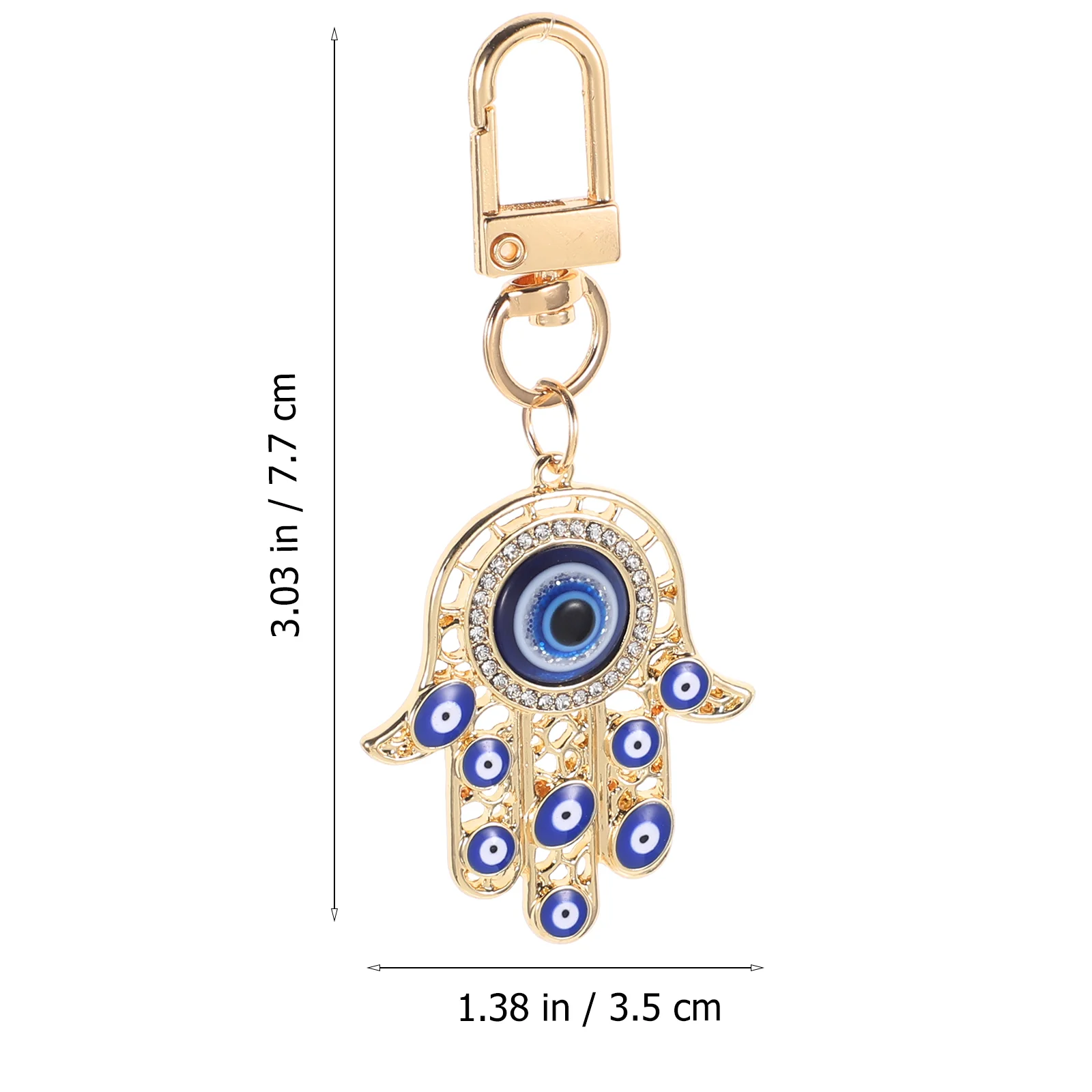 5 ชิ้นมือของฟาติมาพวงกุญแจกระเป๋าถือจี้แหวนตกแต่งโซ่ Evil Eye Charms ตกแต่งแขวนพวงกุญแจรถ Fob