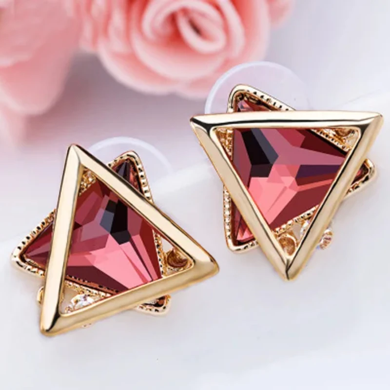 

Triangular Earrings crystal eardrops women's Dangler