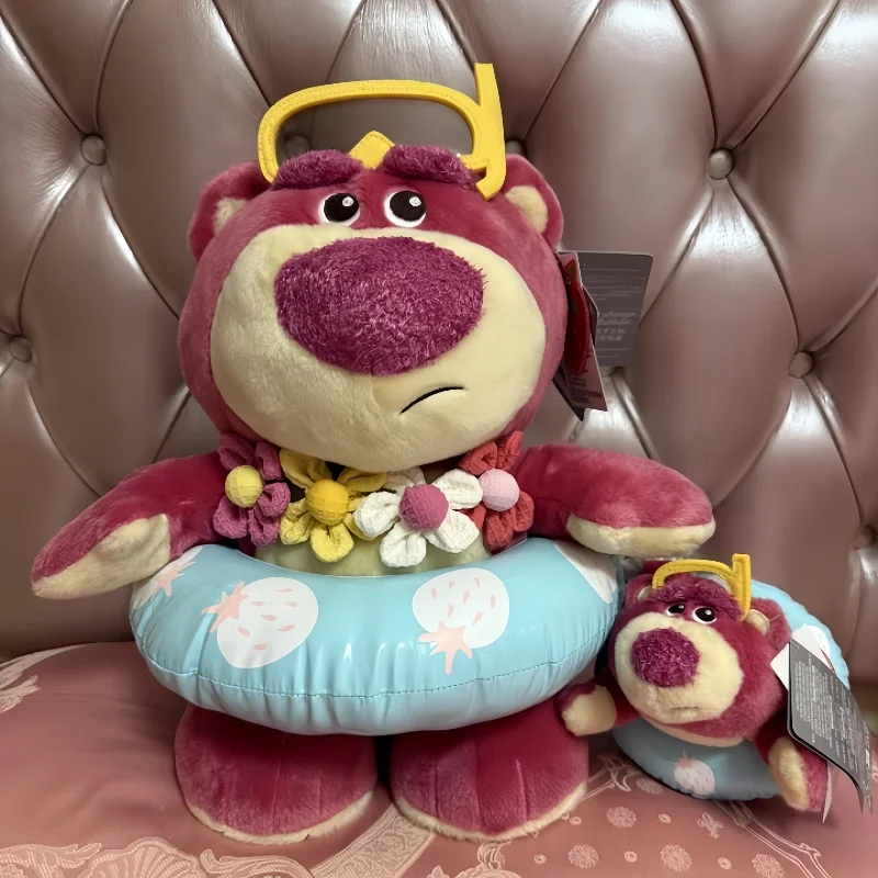 Genuine Disney Toy Story Seaside Chill Summer Series Plush Pendant Cute Strawberry Bear Plush Pendant Keychain Festival Gift