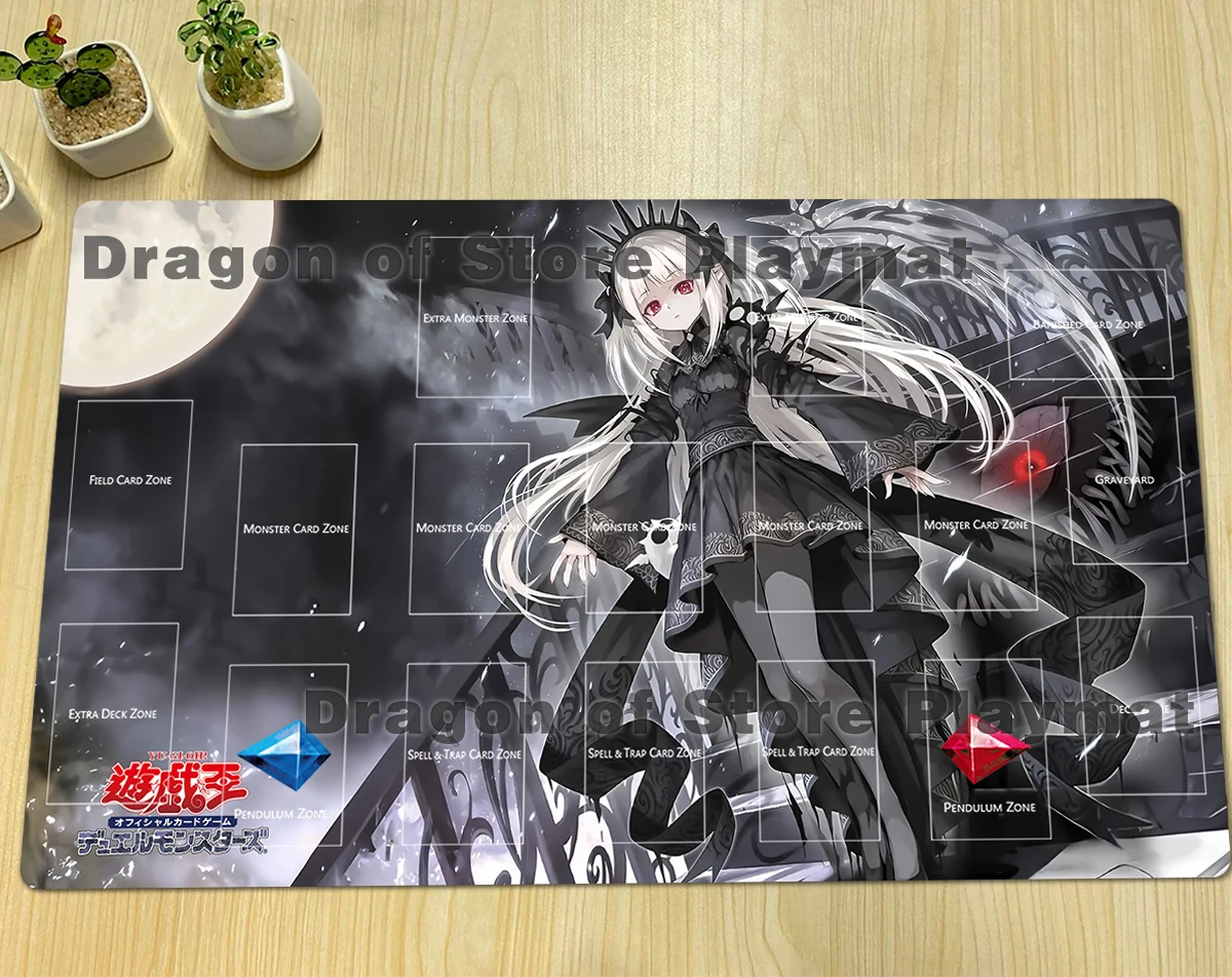 YuGiOh A-Bao A Qu, The Lightless Shadow Playmat TCG CCG Mat Trading Card Game Mat Board Game Pad Rubber Anime Mousepad Free Bag