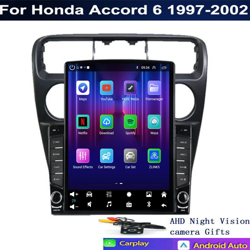 راديو السيارة لهوندا أكورد 6 1997 1998 1999 2000 2001-2003 CarPlay اللاسلكي أندرويد السيارات 4G DSP سيارة الوسائط المتعددة لتحديد المواقع DVR autoradio