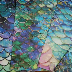 5pcs Mermaid Scale Wave Pink Fireworks Sticker Paper Scrapbooking Background Paper DIY Gift Label Decoration Tag