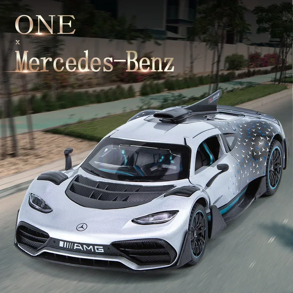 1:24 Mercedes Benz ONE Sports car High Simulation Diecast Metal Alloy Model car Sound Light Pull Back Collection Kids Toy Gifts