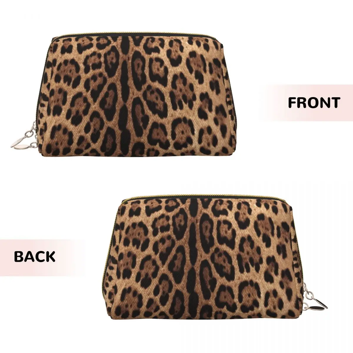 Leopard Print Skin Women Cosmetic Bags Travel Makeup Organizer Pouch Toiletry Storage Dopp Kit Box