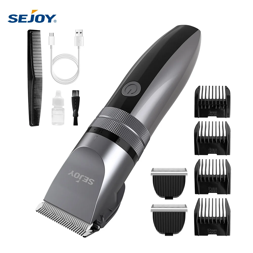 Sejoy tondeuses à cheveux électriques hommes kit professionnel USB Rechargeable hommes barbier Machine de coupe de cheveux tondeuse à barbe pour hommes enfants