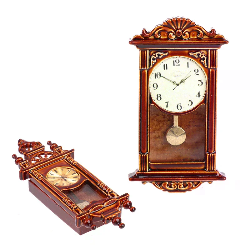 1:12 دمية مصغرة ساعة حائط Miniaturas اكسسوارات الديكور المنزلي لعبة