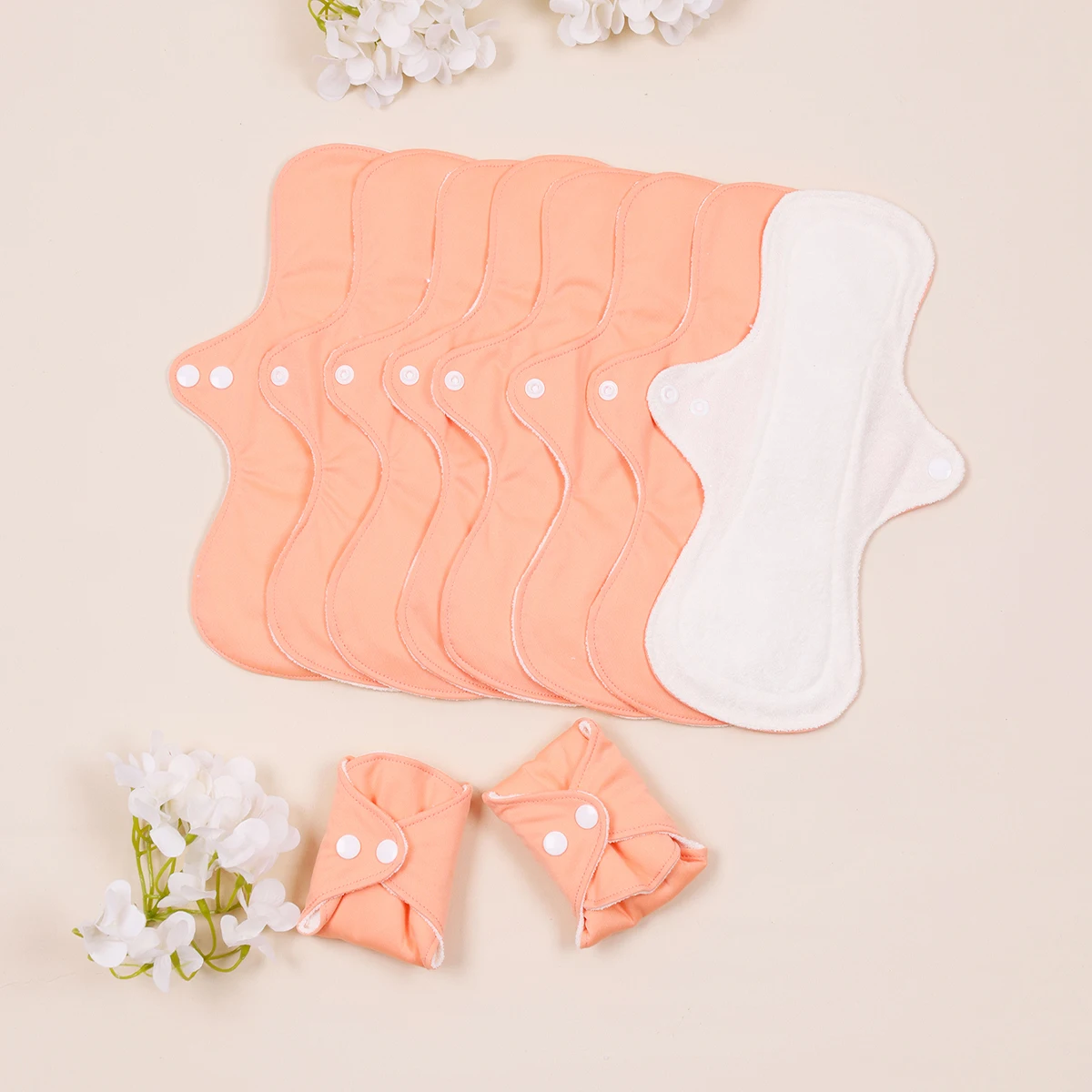 10Pcs/Set Large Women Reusable Menstural Pads for Monthly Thick Washable Sanitary Napkins Highly Absorbent Washable Heavy  Pads