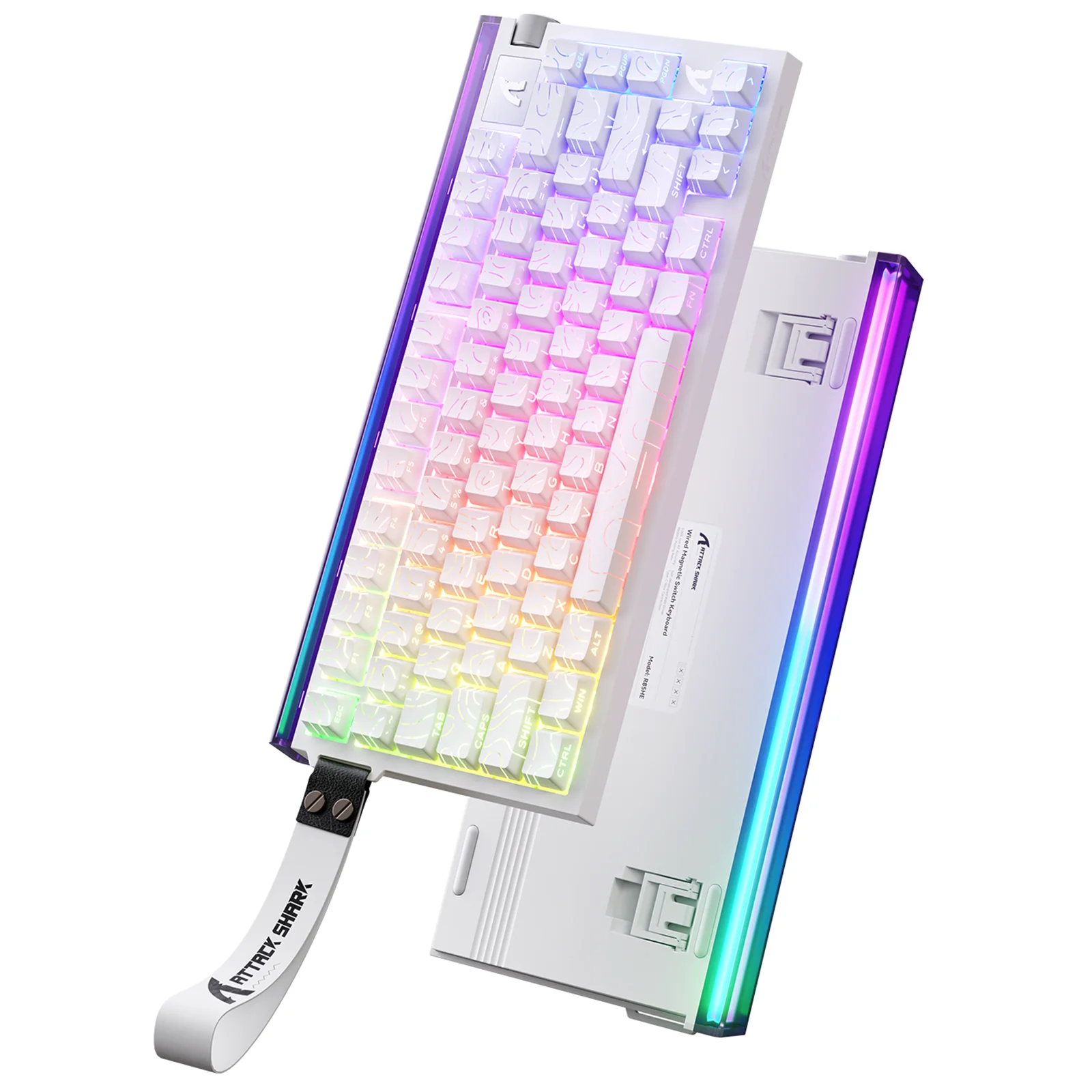 ATTACK SHARK R85 HE Wired Mechanical Keyboard, 75% 81 Keys Hot Swap HE Magnetic Rapid Trigger Switch, CNC Aluminum Knob PBT Side Print Keycaps Gasket Mount South-Facing RGB Gaming Keyboard for Windows Esports Gamers
