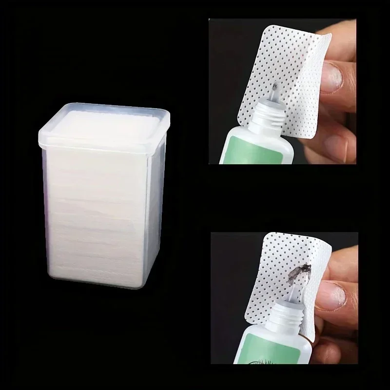 200 stks/doos Polish Wimper Gratis Nagel Lint Doekjes Extension Wattenschijfjes Remover Lijm Doekjes Schoner Doek Niet-geweven Stof nagel Gel