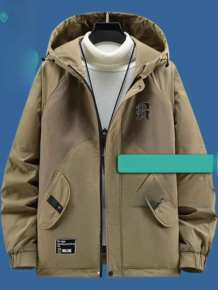 

Мужская хлопковая куртка больших размеров на осень-зиму с капюшоном, свободного кроя, теплая, из смесового полиэстера, на молнии, стандартной длины, для повседневной носки