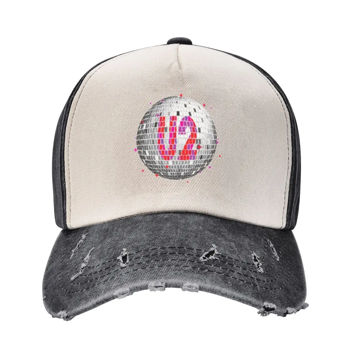 U2 Disco Ball Pink Baseball Cap Golf Hat derby hat For Women 2025 Men's