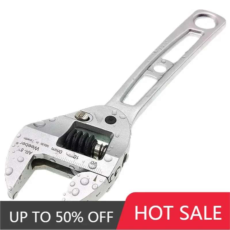 Multi-function Adjustable Wrench Water Heating Installation Automatic Return Short Handle Wrench Portable Hand Tool Accessories