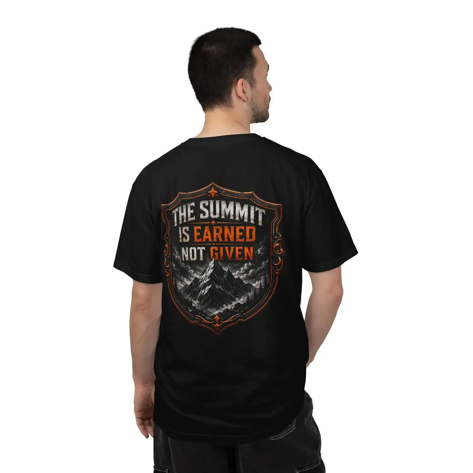 Motivational Mountain T Shirt Vintage Shield Success Mindset vintage Washed Comfortable streetwear graphic designer clothes
