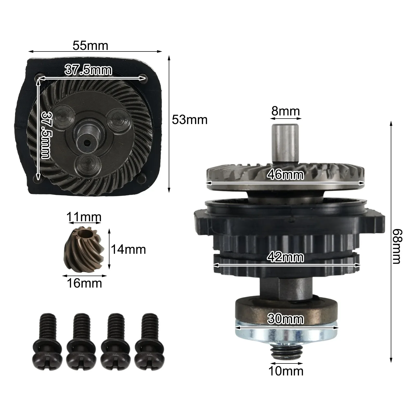 Metal Gear Assembly Grinding Machine Parts Sliver Long Life Performance Replacement Gear Set Stable Characteristics