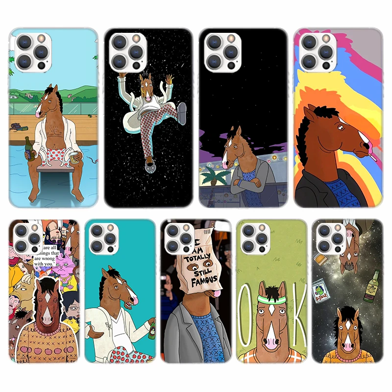 Cartoon B-BoJack Horsemans Soft Phone Case For iPhone 16 15 14 13 12 11 Pro Max X XR XS 7 Plus 8 + SE 2020 Pattern Customized Co