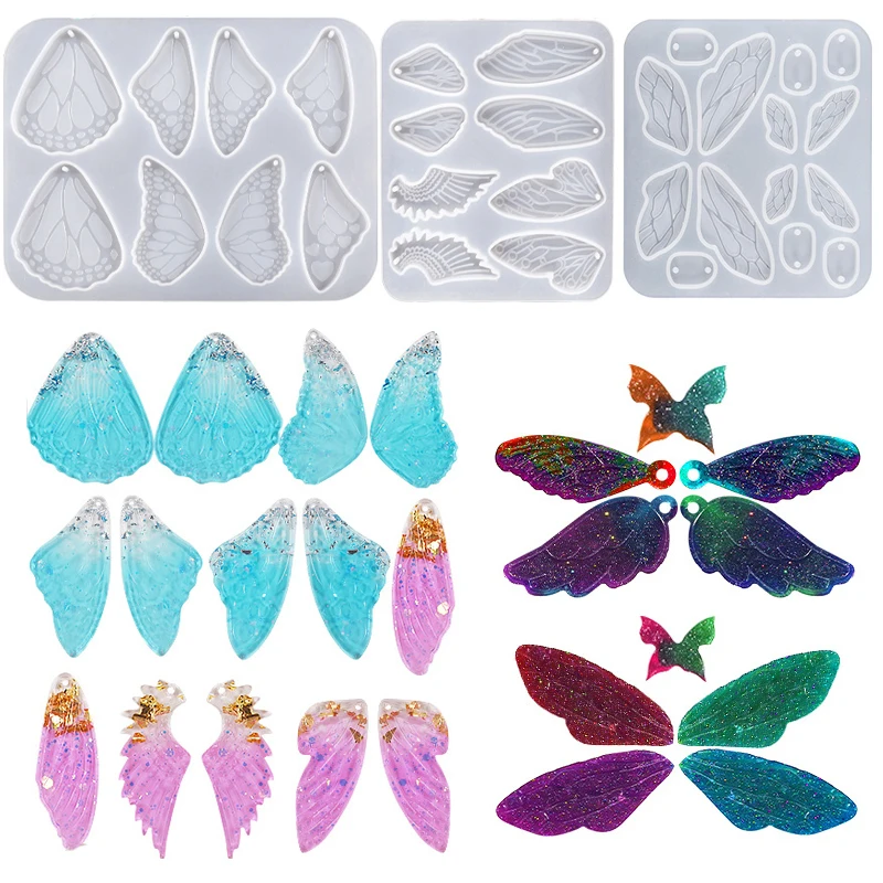 Butterfly Pendant Epoxy Resin Mold Jewelry Casting Silicone Crystal for DIY Keychain Craft Supplies Handmade Making Accessories