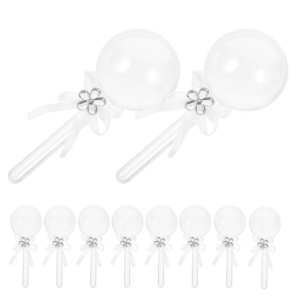 

24pcs Clear Candy Boxes Transparent Plastic Containers Party Favors Lollipop Shaped Gift Packaging Boxes For Wedding Birthday