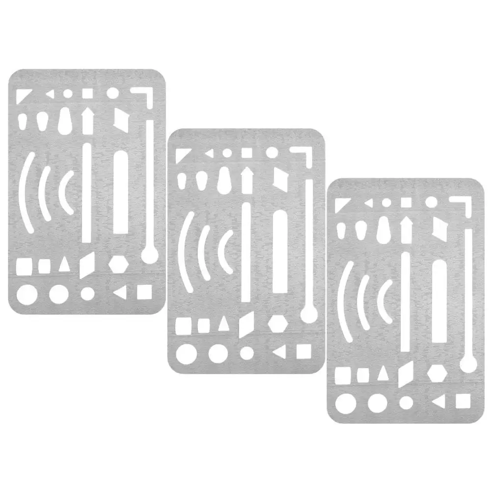 3pcs Stainless Erasing Shield Drawing Erasing Shield Drafting Tools Craft Templates High Precision Supplies