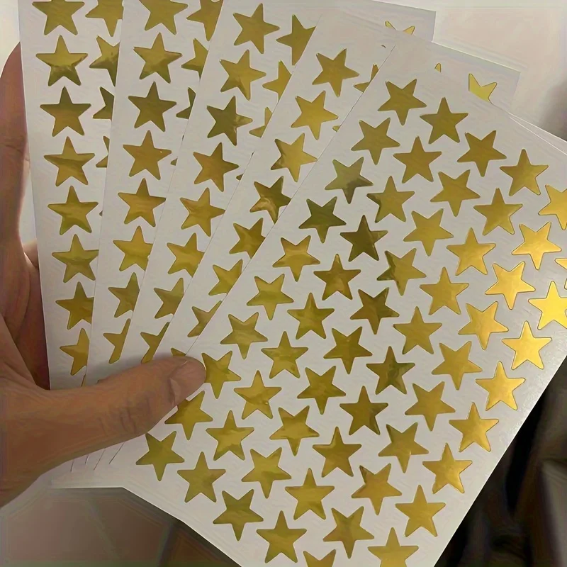 

20 Sheets of 60 Small Star Stickers Each, Laser Gold Five-Pointed Stars, Shiny Stickers, High-Quality Stickers, Reward Stickers, Star Labels for Gift Bags, Envelope Sealing, Party Decorations, Office Supplies