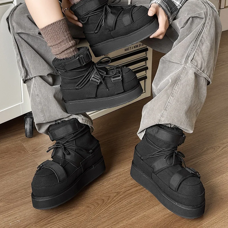 2026 Men's Spring and Autumn Big Head Bread High Top Canvas Shoes Women's Boots