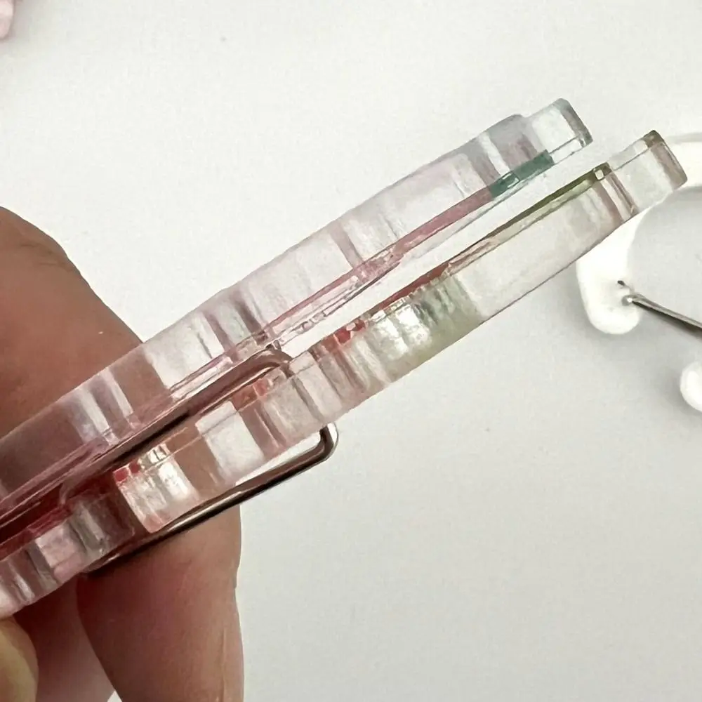 Cute Cat Shape Carabiner Acrylic Candy Color Buckle Keychain Hollow Multipurpose Keyring Hook