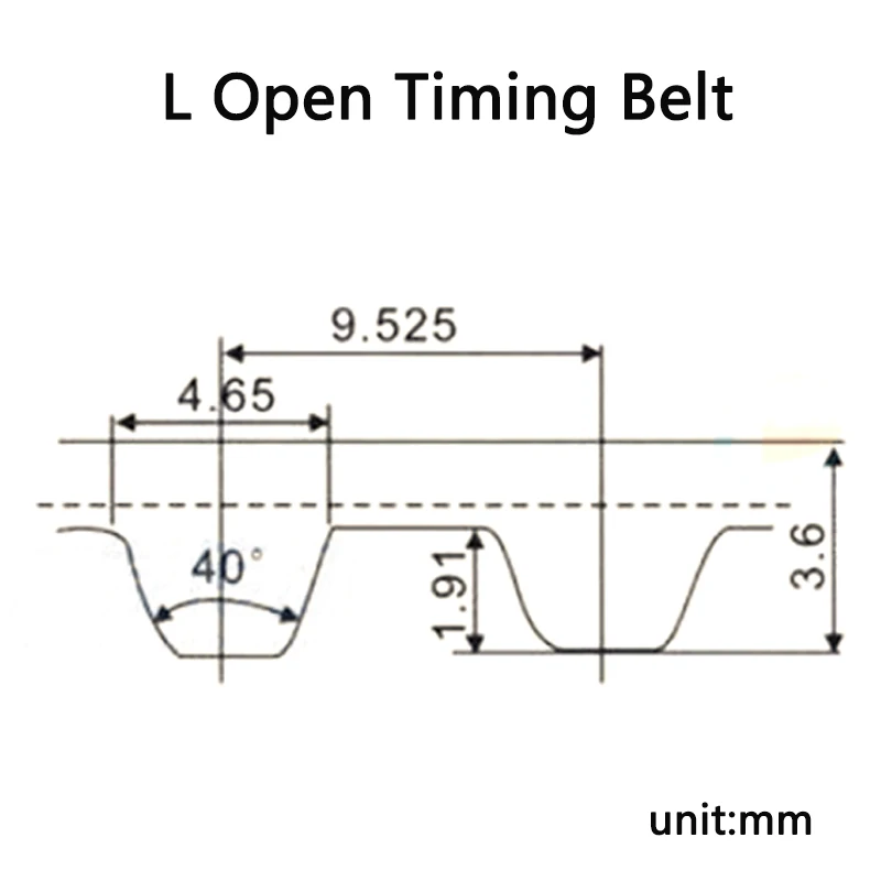 1-10 Meters L Type Open Rubber Timing Belt Width 20mm 25mm for L Synchronous Wheel Trapezoid Tooth Pitch 9.525mm