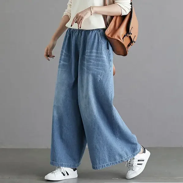 

Mom Jeans Wide Leg Pant Women Pants High Waist Jean Baggy Clothes Korean Fashion Women's Clothing 2024 Streetwear Y2k Urban Warm