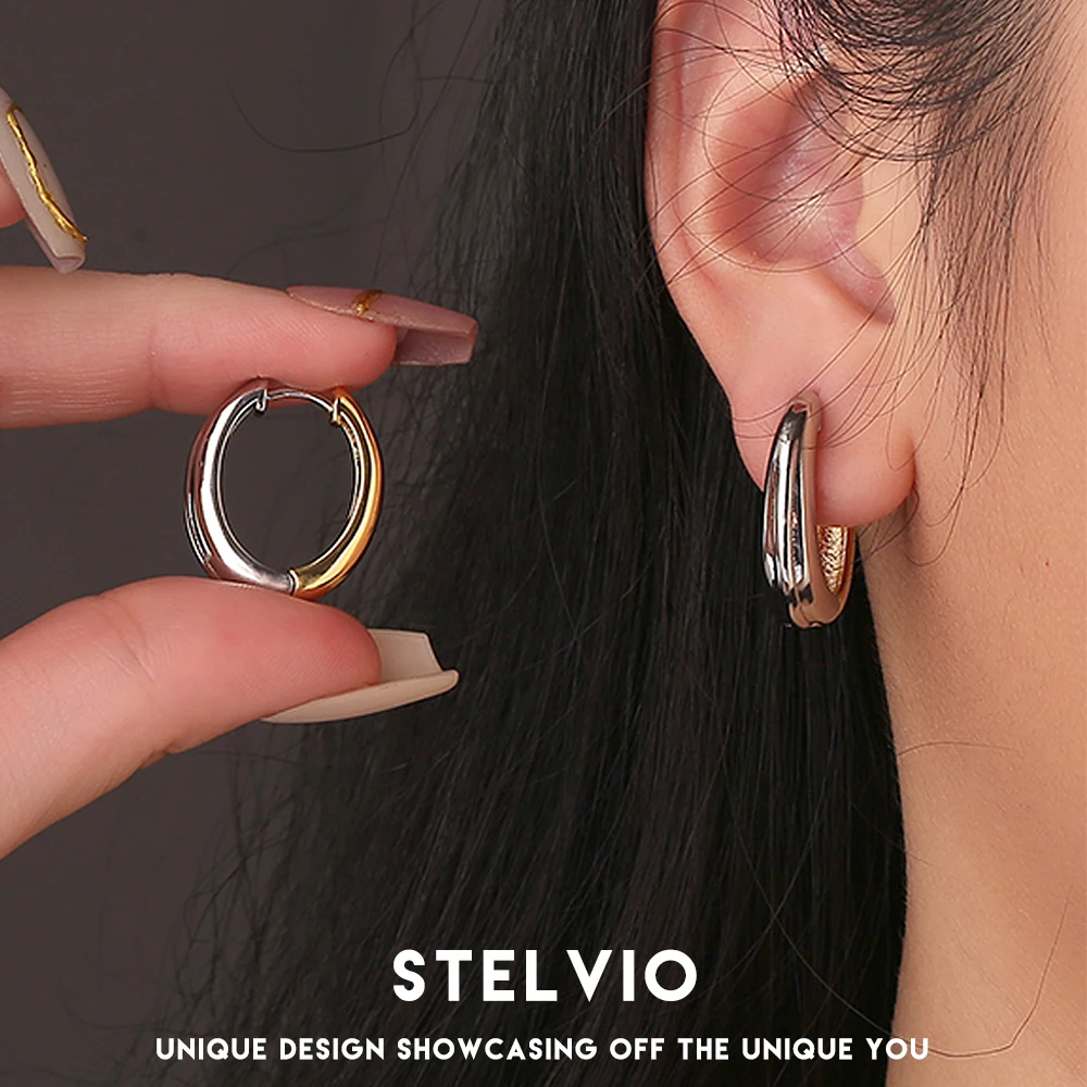 Glossy Color Clash Circle Hoop Earrings for Women Fashion Jewelry Minimalist Cool Style Charming Ear Buckle Piercing