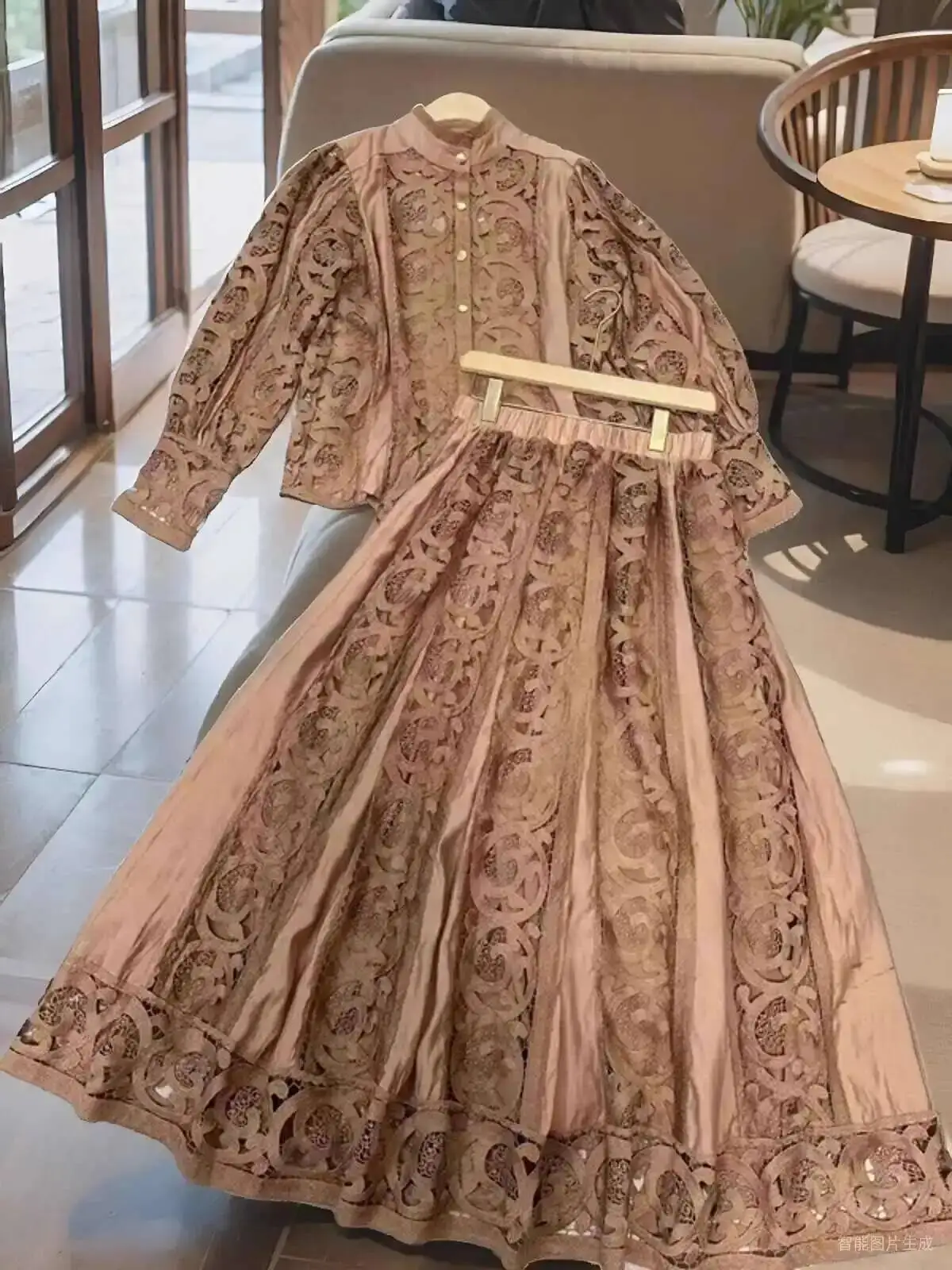 

Роскошные костюмы миди с длинными рукавами, комплекты из 2 предметов, женские юбки, летние и осенние рубашки из 3 предметов, эластичные свободные большие платья