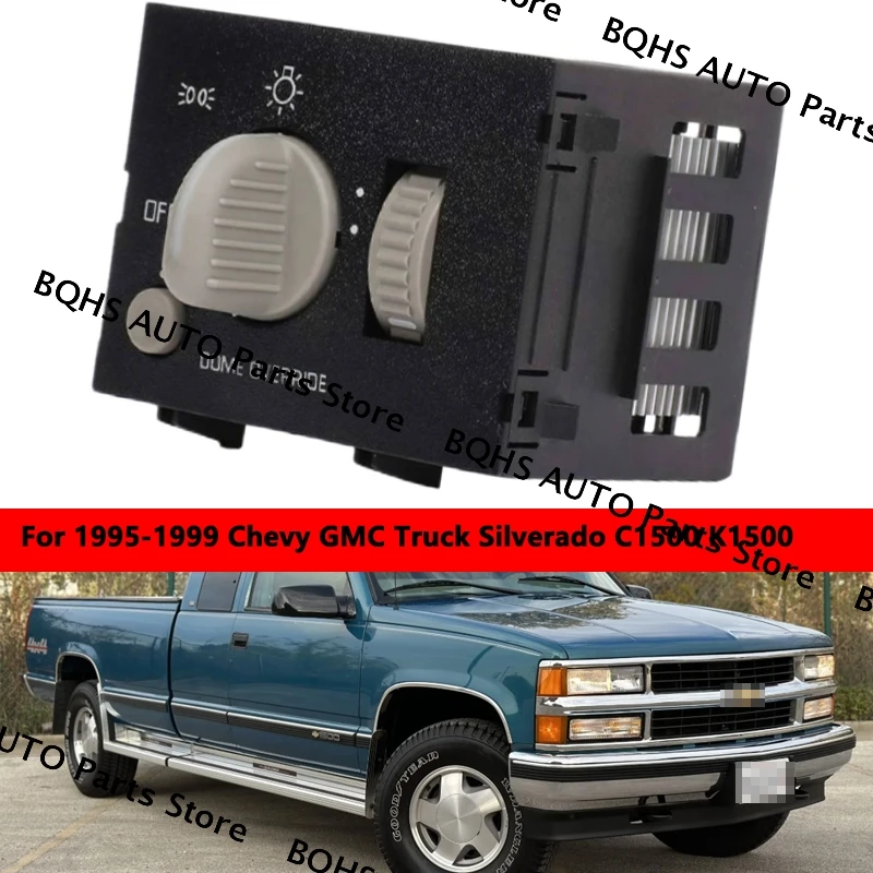 

High Quality Car Headlight Dimmer Control Light Switch For 1995 1996 1997 1998 1999 Chevy GMC Truck Silverado C1500 K1500