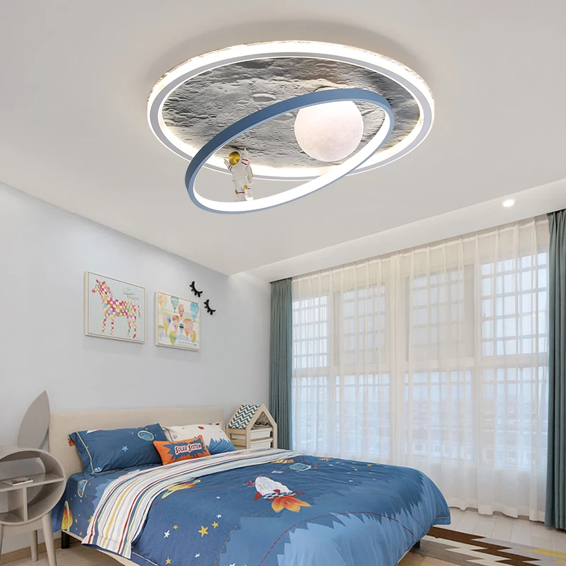 Imagem -04 - Luz de Teto Led Nordic Full Spectrum Lâmpada para o Quarto das Crianças Meninos e Meninas Criativo Lua Montado no Teto Berçário Decoração de Iluminação