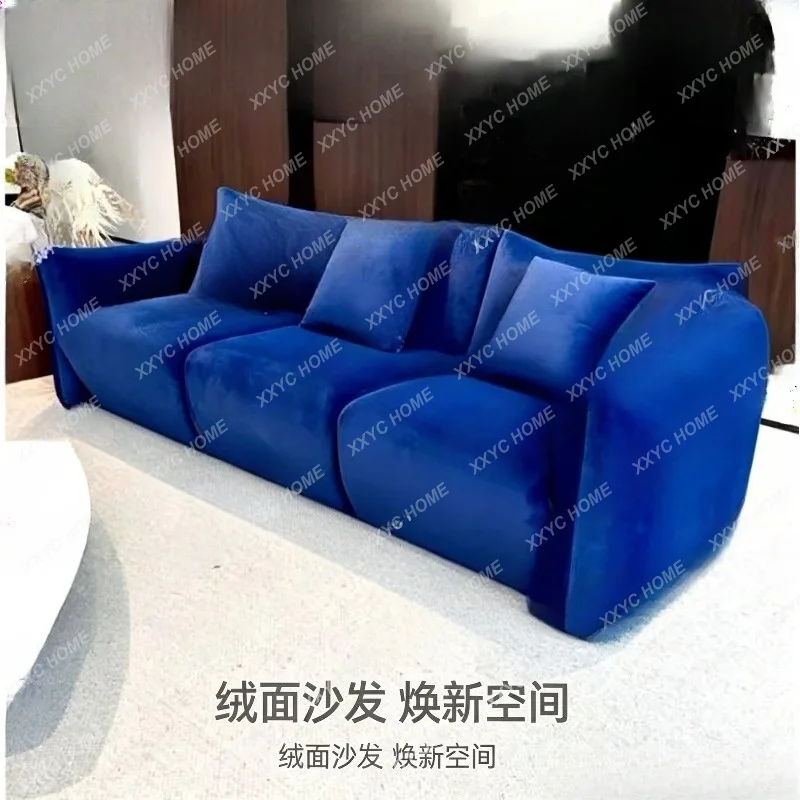 

Bread straight row retro black velvet chubby compressed sofa z610,280*100*72