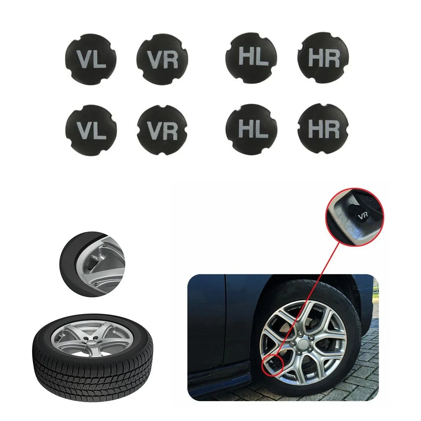 

Wheel Marker Set 8 Pcs Tire Marker Valve Caps Tire Marking Markers Rims Yre Markers For Cars Automobiles And Spare Parts