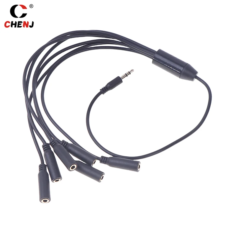 3.5mm Earpphone Spliter Audeo Jack Extender 1 To 6 Ports Aux Cable Earphone Mic Audio Adapter For Phone Headset Splitter Cable