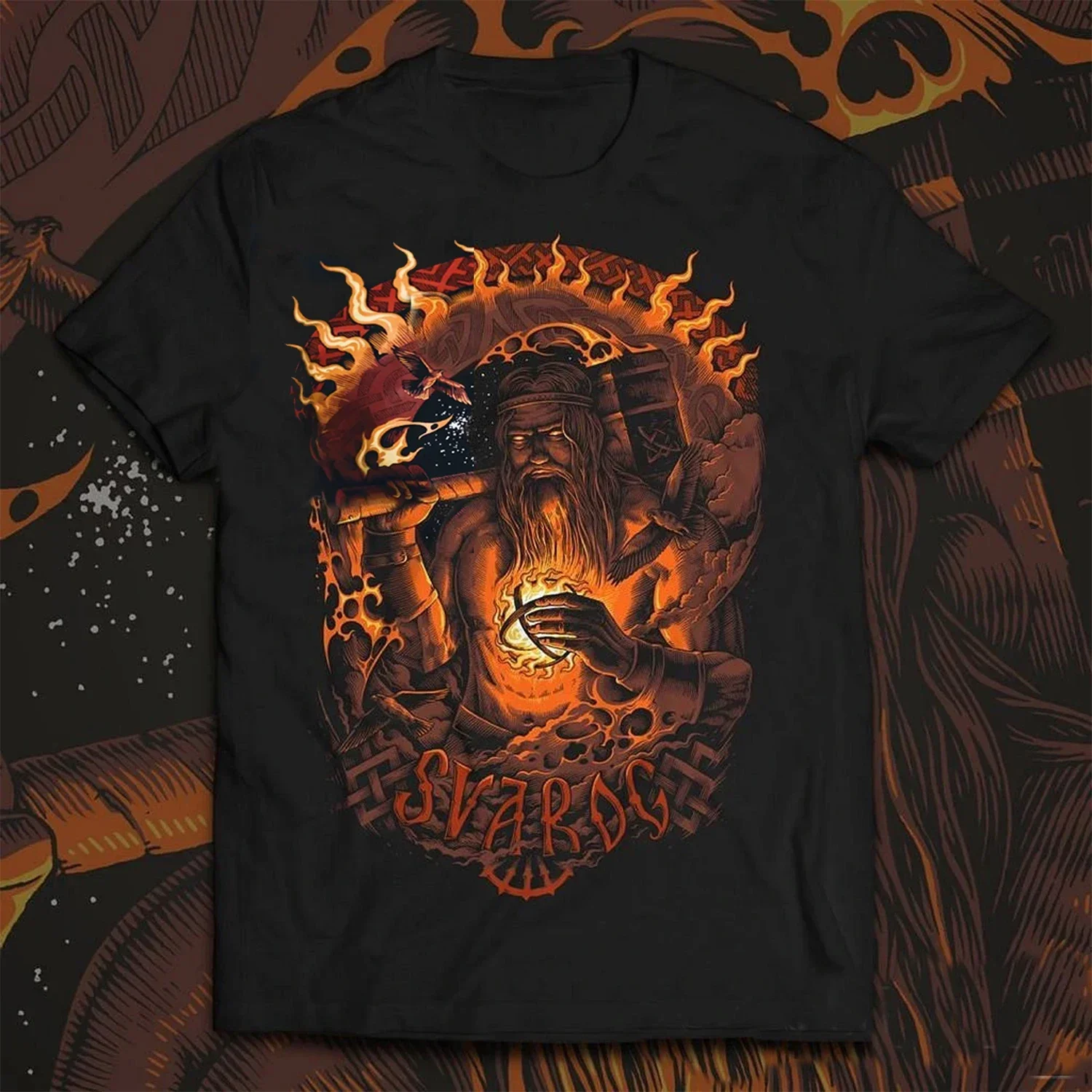 Rare Heavenly Blacksmith Slavic God of Fire SVAROG T-Shirt 100% Cotton O-Neck Short Sleeve Summer Casual Mens T-shirt Streetwear