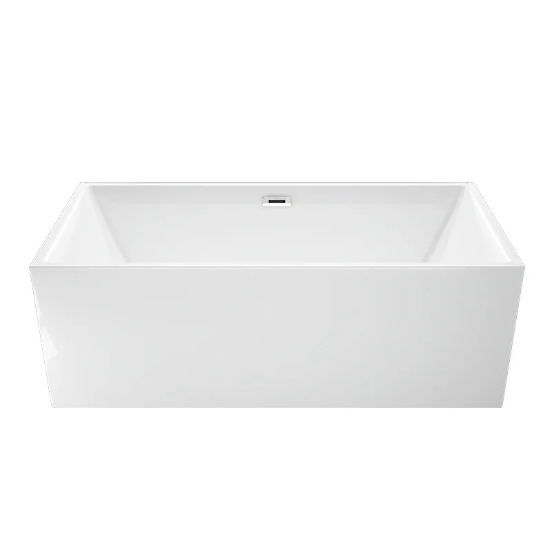 Thin-edged rectangular acrylic adult bathroom engineering bathtub, hotel family simple bathtub QT-007