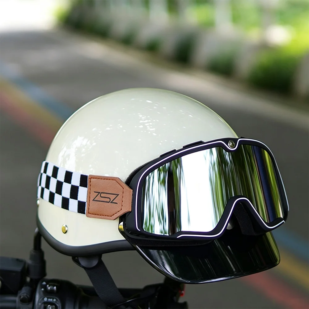 ZSZ Motorcycle Vintage Half Helmet Summer Breathable Men Women Electric Jet Scooter Open Face Safety Couple Motorcycle Helmets
