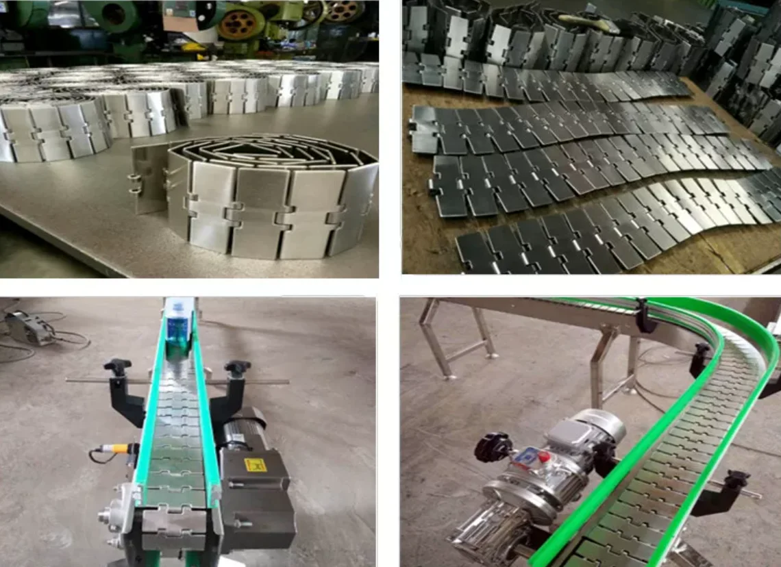 1Meters Width:82.6mm Food Grade 304 stainless steel chain plate 812 single-stranded straight chain plate pitch 38.1