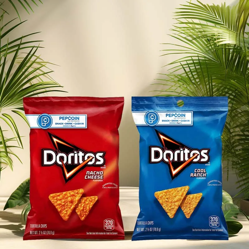 Chips de tortilla de queso Nacho Doritos/chips de tortilla Cool Ranch 2,5 oz (70,8 g) * 4 paquetes