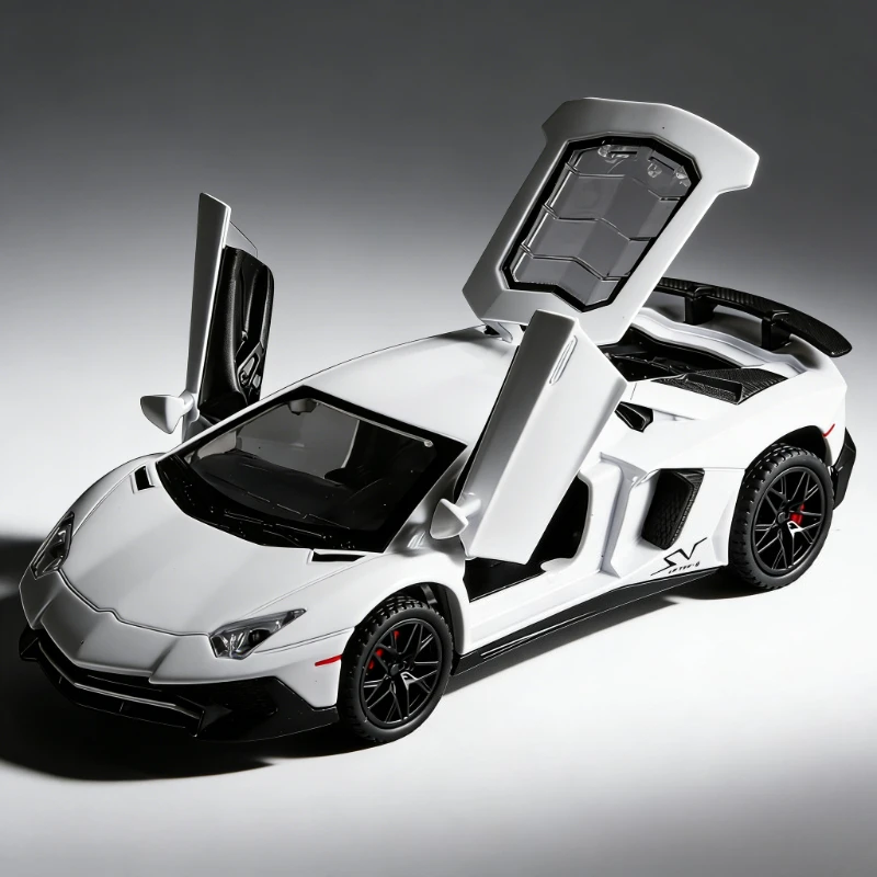 

Масштабная модель спортивного автомобиля 1:32 SVJ LP750-4 из сплава, со звуком и светом, серия детских игрушек, подарок для детей