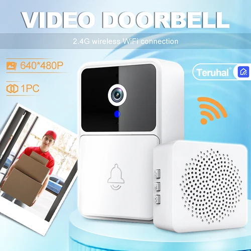 Imagen 1 del producto Timbre Inteligente Inalámbrico con Video WiFi, Timbre Inteligente para Seguridad del Hogar, Intercomunicador Exterior Impermeable con Cámara y Timbre