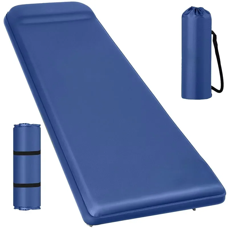 Thick Memory Foam Camping Mattress Pad Easy Inflate/Deflate Pillow for Car Travel Tent Use