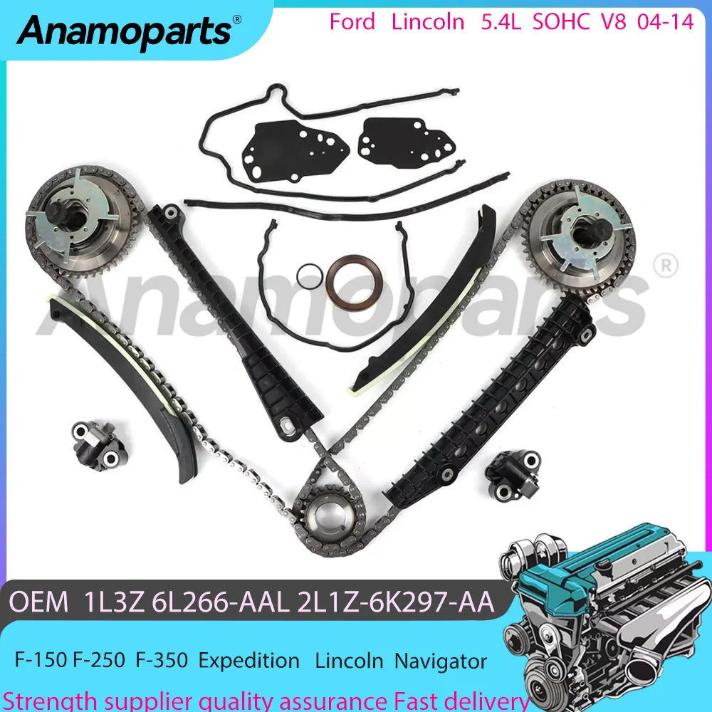 Engine Timing Chain Kit Camshaft Phaser Drive Repair Kit for 04-14 Ford Expedition F-150 F-250 F-350 Lincoln Navigator 5.4L V8