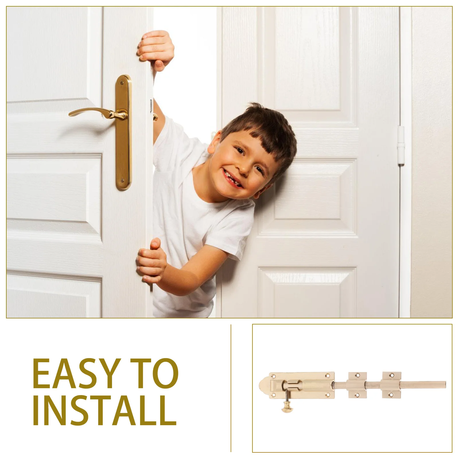 Brass Pin Lock Thickened Design Reliable Security Slide Bolt Latch Suitable Vertical Horizontal Installation Easy Wooden Doors