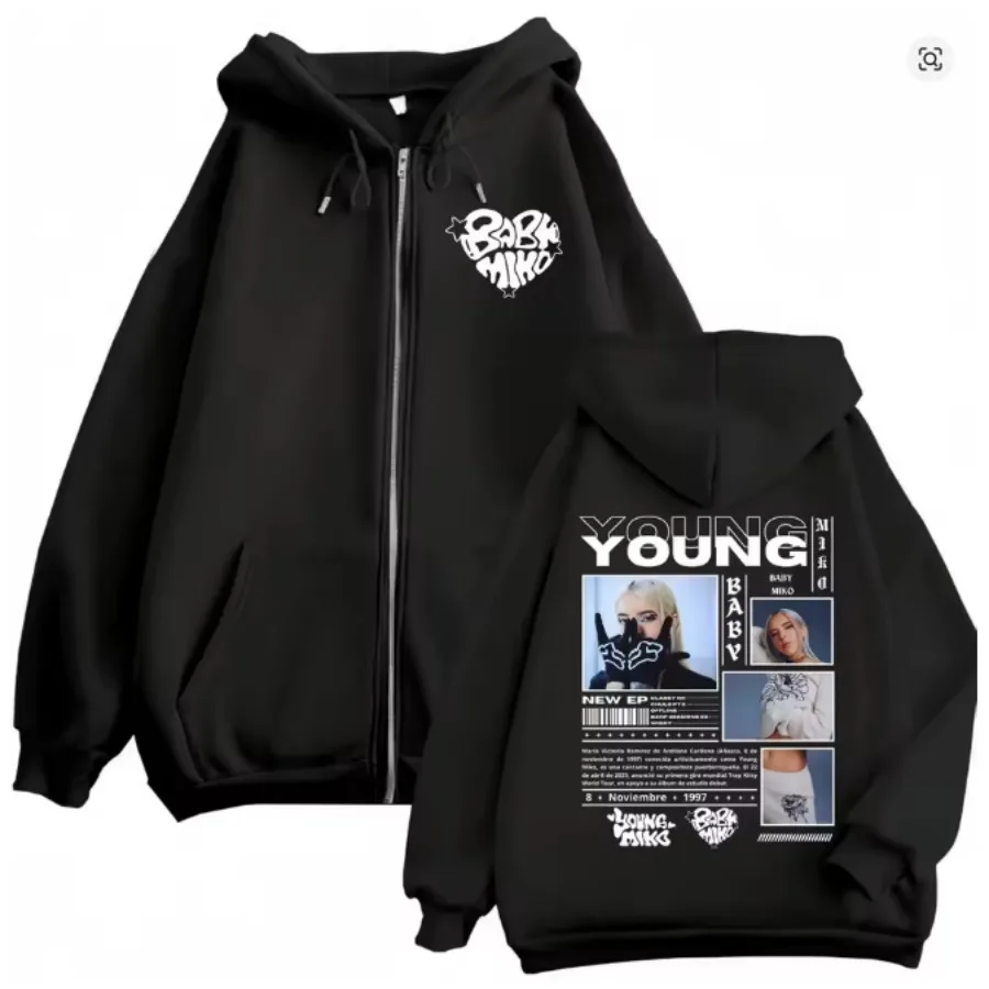 Young Miko Do Not Disturb Zipper Hoodie Men Women Fashion Hip Hop Zip Up Jacket Coat Male Casual Oversized Zip Up Sweatshirt